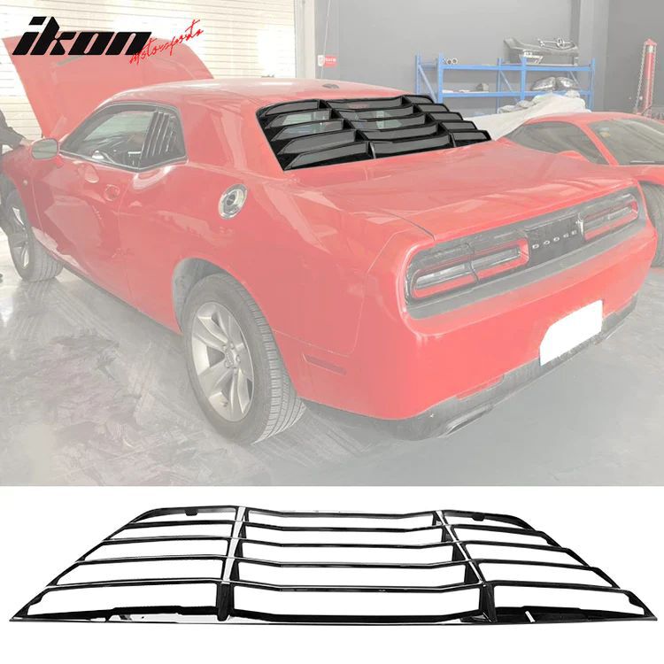 IK Style Rear Window Louvers - Gloss Black (CHALLENGER 08-23)