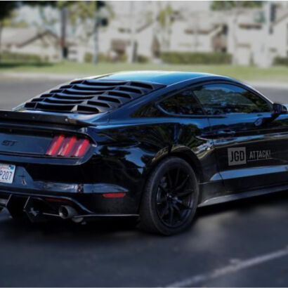 Color : Black JIAOJIAO HAN-store Side Window Quarter Scoop Louver Covers Fit For 2015-2018 Mustang