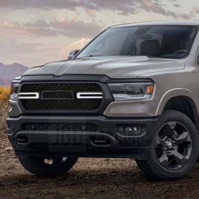 Grill Atrapa Przedniego Zderzaka LED + Kierunkowskaz - Czarny Mat (RAM 1500 19-23)