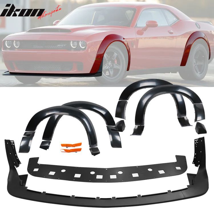 Widebody - Fender Flares Set + Front Lip Demon Style (CHALLENGER 15-23 HELLCAT)