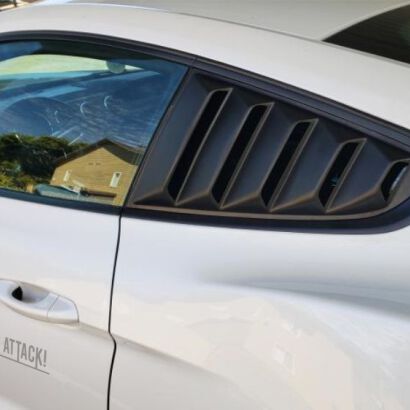 Vintage Quarter Window Louvers - Matte Black - SpeedForm (MUSTANG 15-23 Fastback)