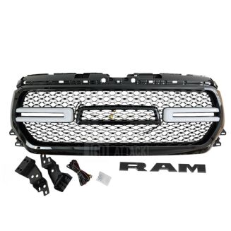 LED Upper Grille With Sequential Turn Signal – Gloss Black (RAM 1500 19-23) - 3