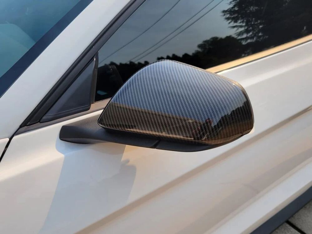 JGD ATTACK! - Mirror Covers; Carbon Fiber Style (MUSTANG 15-23)