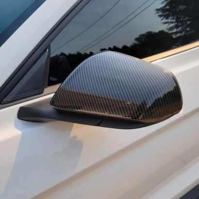 Mirror Covers; Carbon Fiber Style (MUSTANG 15-23)