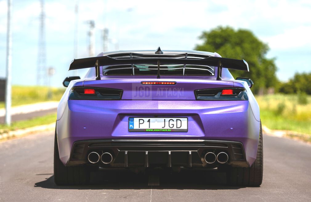 Rear Diffuser with Fins - Single/Quad Exhaust Tips - Matte Black (CAMARO 16-23 all except ZL1)