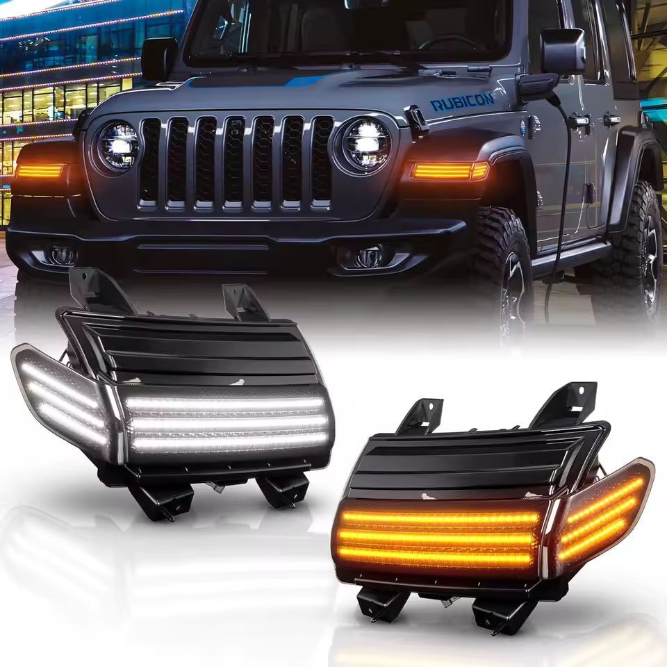 V2 Smoked LED Turn Signals + DRL + Side Markers (WRANGLER JL 18-23)