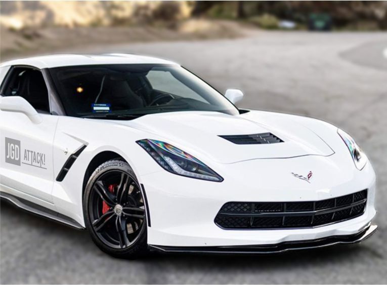 Chin Spoiler/Splitter Przedniego Zderzaka - STAGE2 OE Styl - Czarny Mat (CORVETTE 14-19 C7)