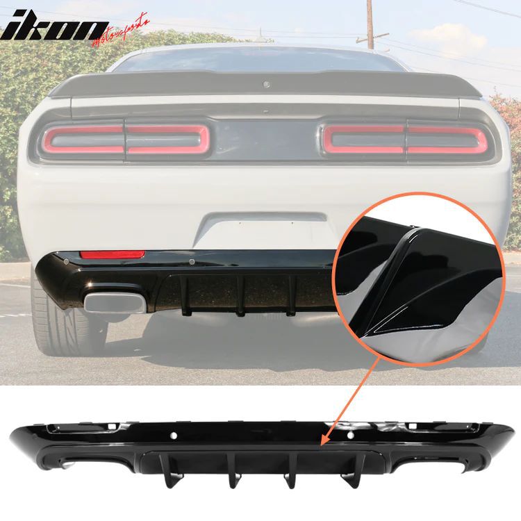 V3 IKON Rear Bumper Lower Diffuser - Gloss Black (CHALLENGER 15-23)