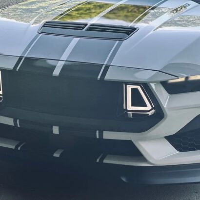 Upper Grille With LED - DARKHORSE style - Gloss Black (MUSTANG 24-25 GT, Ecoboost)