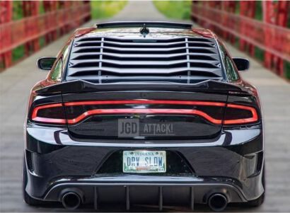 Rear Window Louvers - IK Style - Matte Black (CHARGER 11-23)