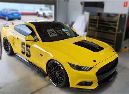 GT500 Style Aluminum Hood - Gloss Black (MUSTANG 15-17 V6, GT, Ecoboost)