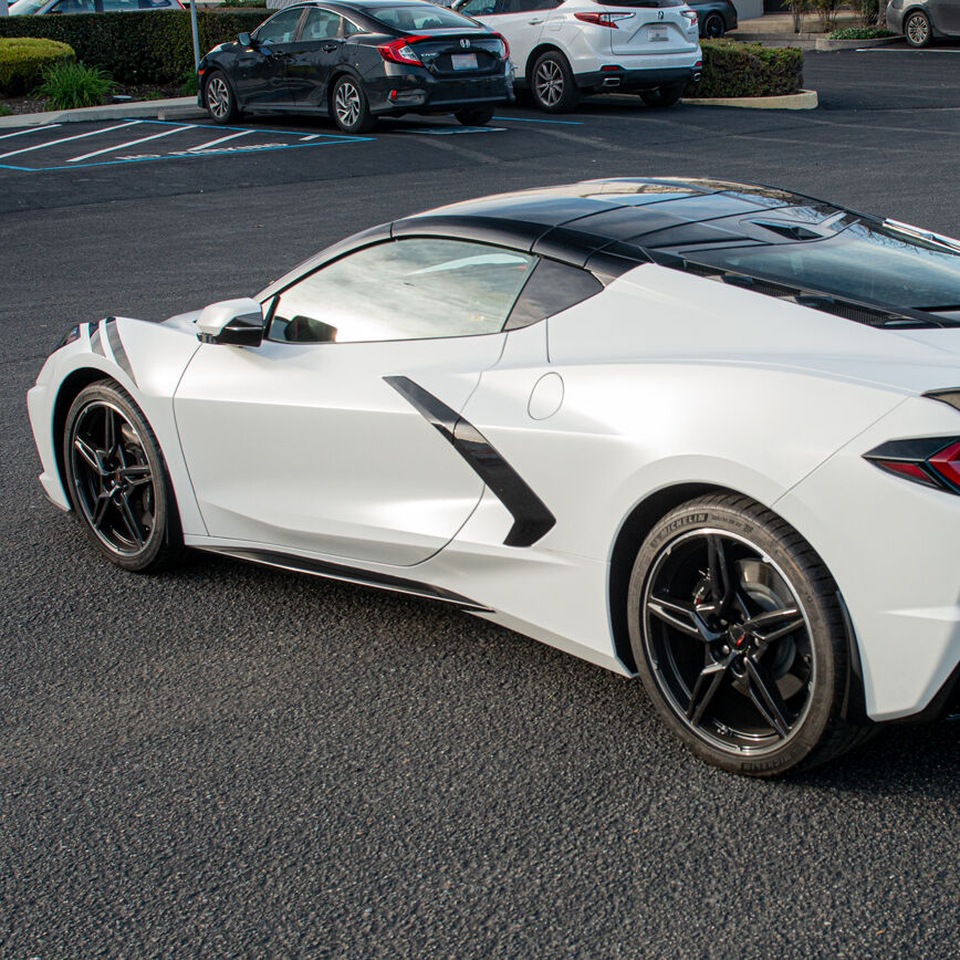 V3 Style Side Skirts - Matte Black (CORVETTE 20-24 C8)