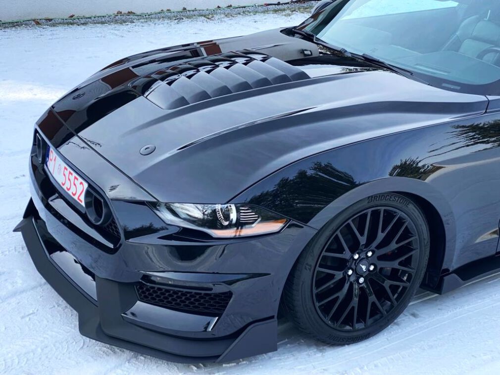 Aluminum Hood - GT500 Style - Gloss Black Hood Scoop (MUSTANG 18-23 GT, Ecoboost)