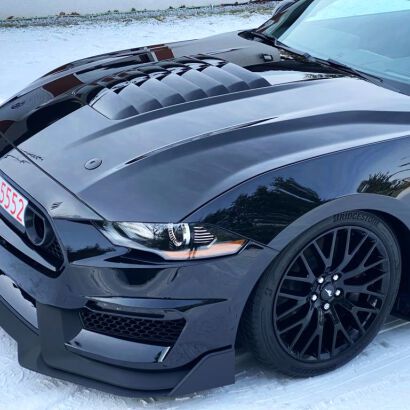 Maska Aluminiowa - GT500 Styl - Czarny Połysk (MUSTANG 18-23 GT, Ecoboost)