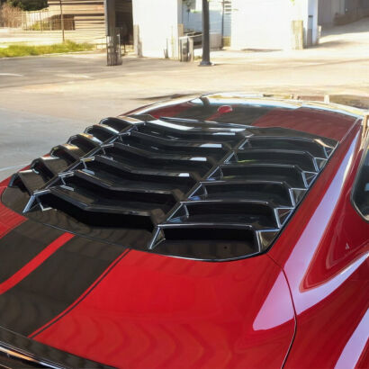 Rear Window Louvers - LV Style - Gloss Black (MUSTANG 15-23 Fastback)