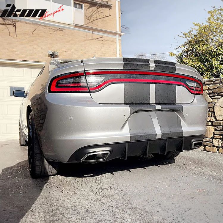 V2 IK Style Rear Bumper Lower Diffuser - Gloss Black (CHARGER 15-22 SXT)