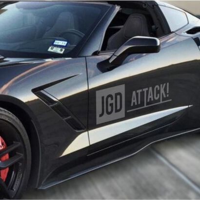 Listwy Progowe Grand Sport Z06 ZR1 Styl - Czarny Połysk (CORVETTE 14-19 C7)