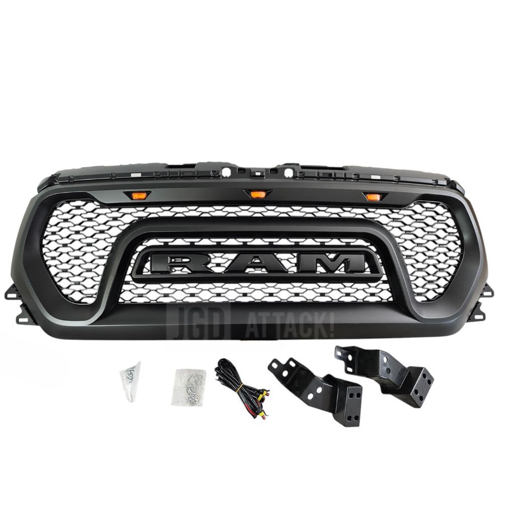 Upper Grille with LED - Rebel Style - Matte Black (RAM 1500 19-23)