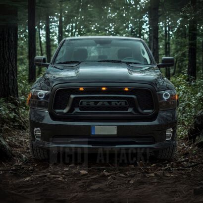 Upper Grille with LED - Rebel Style - Matte Black (RAM 1500 13-18)