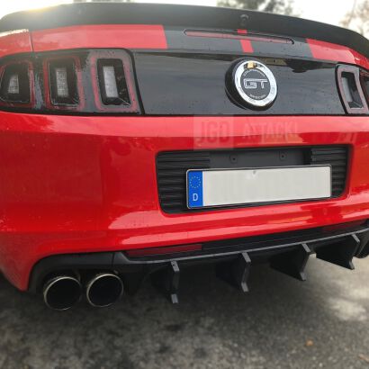V2 COMPETITION Quad Hole Style Rear Bumper Lower Diffuser (MUSTANG 13-14)
