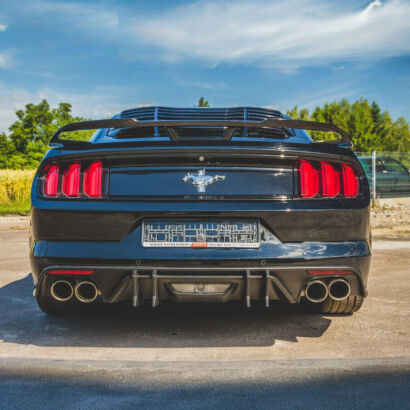 Dyfuzor Tylnego Zderzaka SPEED - Pojedyncze/Podwójne Końcówki (MUSTANG 15-17 GT Premium, EcoBoost Premium)