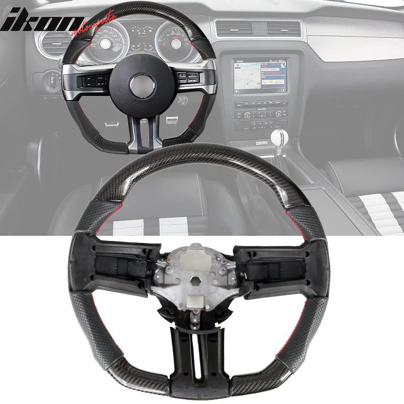 Steering Wheel - CF with Real Leather (MUSTANG 10-14)