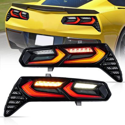 VLAND Smoke Black Tail Lights - Yellow Turn Signals (CORVETTE C7 14-19)